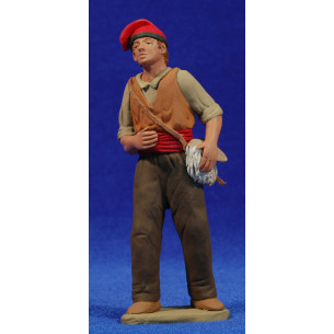 Pastor catalán con zurrón 15 cm barro pintado Delgado