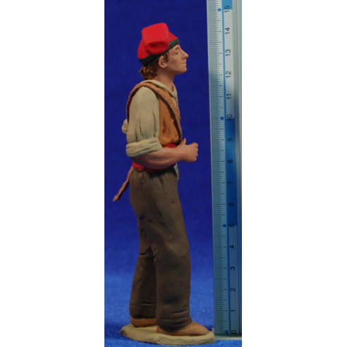 Pastor catalán con zurrón 15 cm barro pintado Delgado