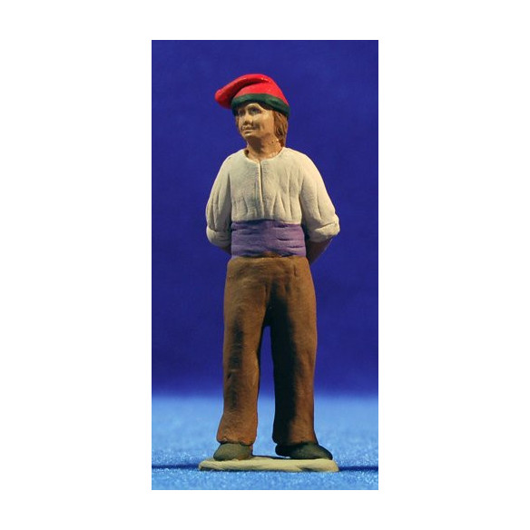 Pastor catalán 8 cm barro pintado Delgado