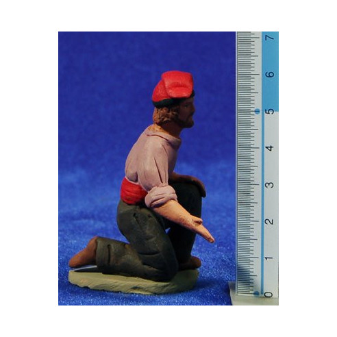 Pastore catalano adorando 8 cm terracotta dipinte Delgado