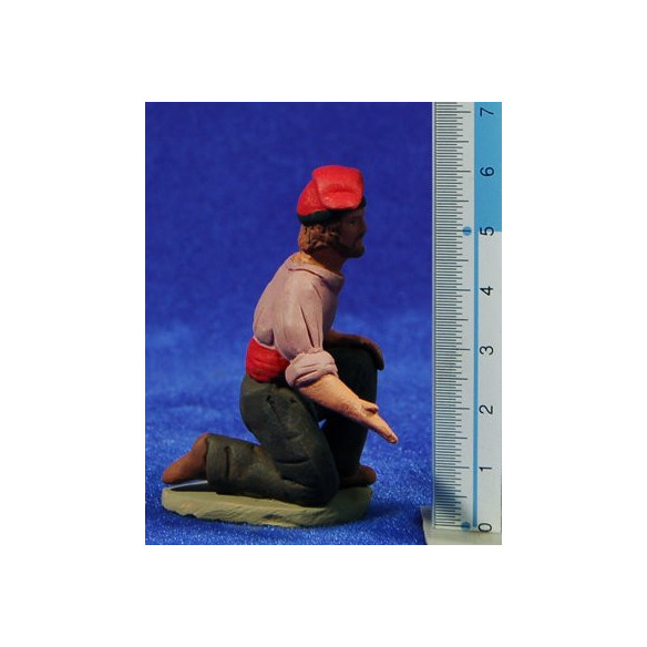 Pastor catalán adorando 8 cm barro pintado Delgado