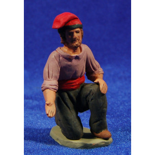 Pastore catalano adorando 8 cm terracotta dipinte Delgado