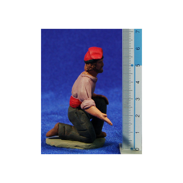 Pastor catalán adorando 8 cm barro pintado Delgado