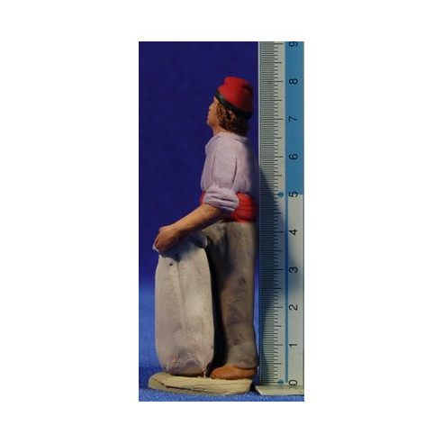 Pastor català agafant un sac obert 8 cm fang pintat Delgado