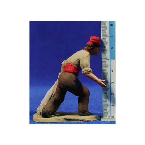 Pastor catalán con saco 8 cm barro pintado Delgado