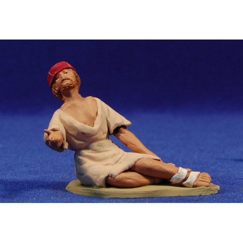 Pastore ebraic0 mendicante 8 cm terracotta dipinte Delgado
