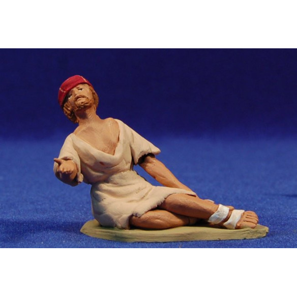 Pastore ebraic0 mendicante 8 cm terracotta dipinte Delgado