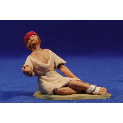 Shepherd hebrew beggar 8 cm clay painted Delgado