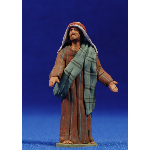 Pastor hebreo de camino 8 cm barro pintado Delgado