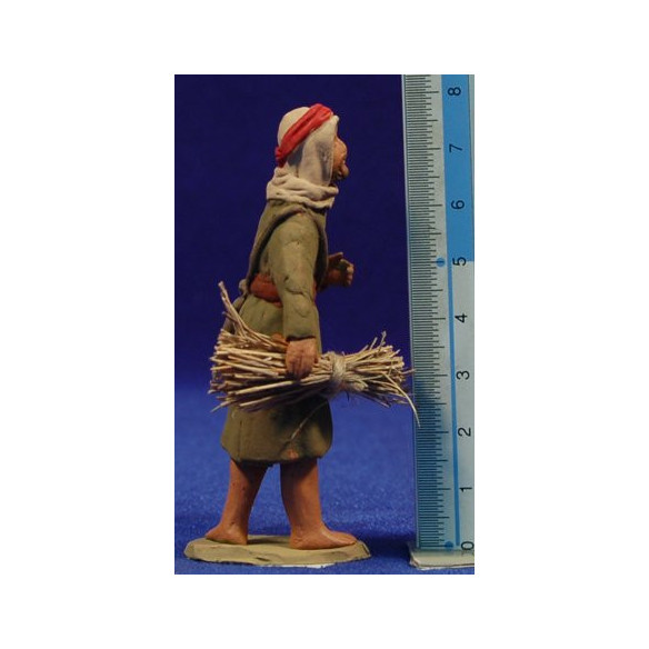 Pastor hebreu amb feix de palla 8 cm fang pintat Delgado