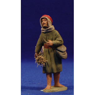Pastore ebraico con fascio di paglia 8 cm terracotta dipinte Delgado
