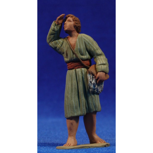 Pastore ebreo guardando 8 cm terracotta dipinte Delgado