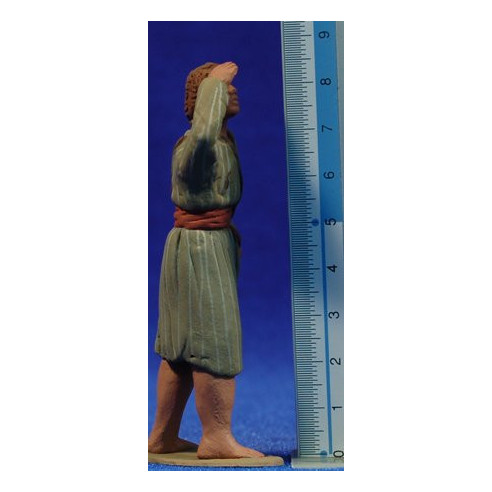 Pastore ebreo guardando 8 cm terracotta dipinte Delgado