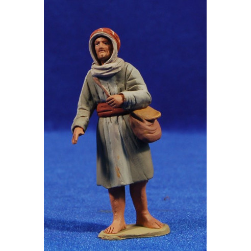 Pastore ebreo con borsa 8 cm di terracotta dipinte Delgado