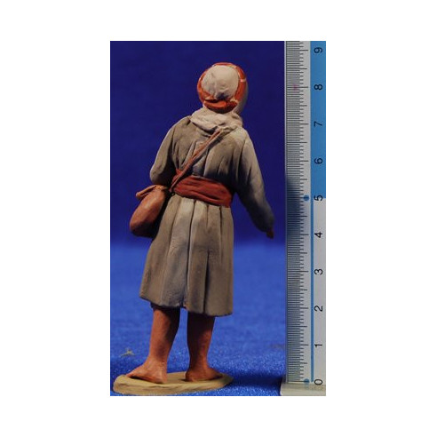 Pastore ebreo con borsa 8 cm di terracotta dipinte Delgado