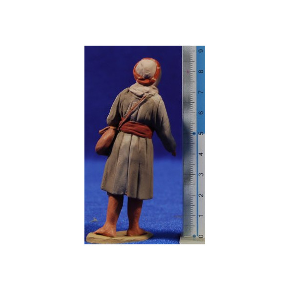 Pastore ebreo con borsa 8 cm di terracotta dipinte Delgado