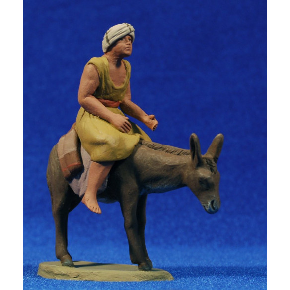 Pastore ebraico asino con 8 cm terracotta dipinte Delgado