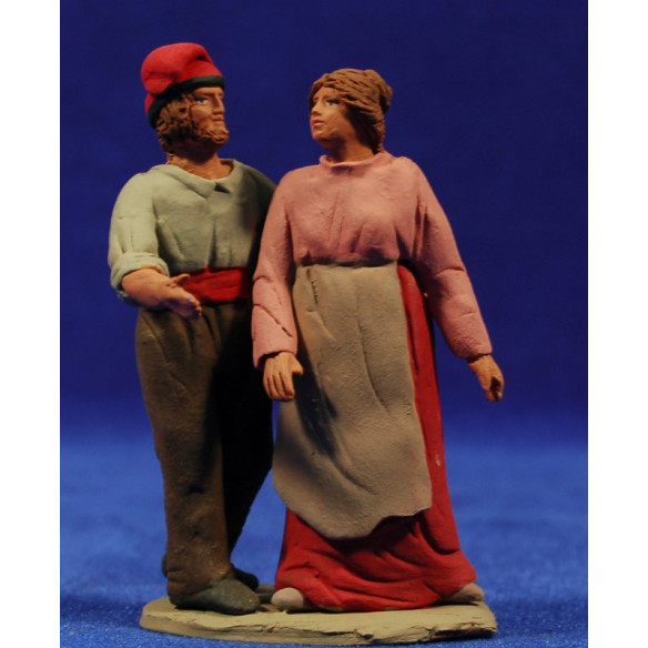 Shepherd double catalans 8 cm clay painted Delgado