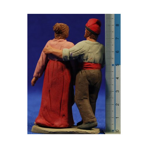 Shepherd double catalans 8 cm clay painted Delgado