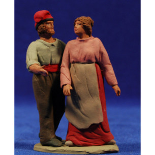 Shepherd double catalans 8 cm clay painted Delgado