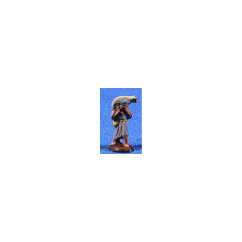 Pastor con cordero M1 3 cm barro pintado Fabregat