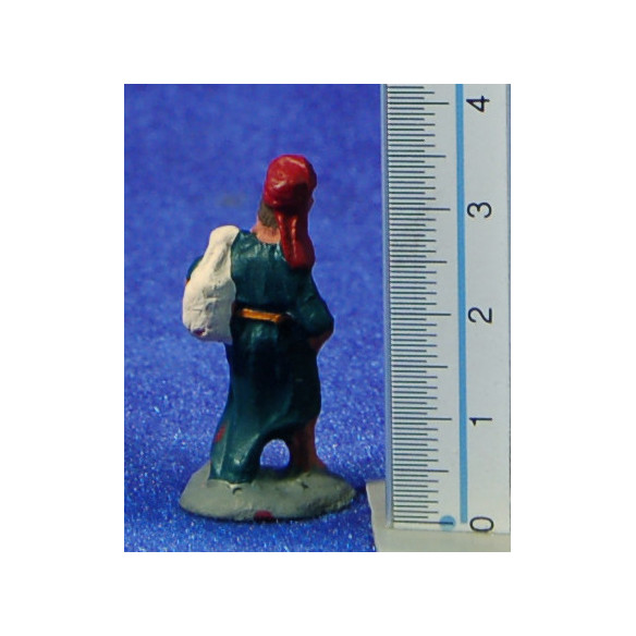 Pastor con cordero M2 3 cm barro pintado Fabregat
