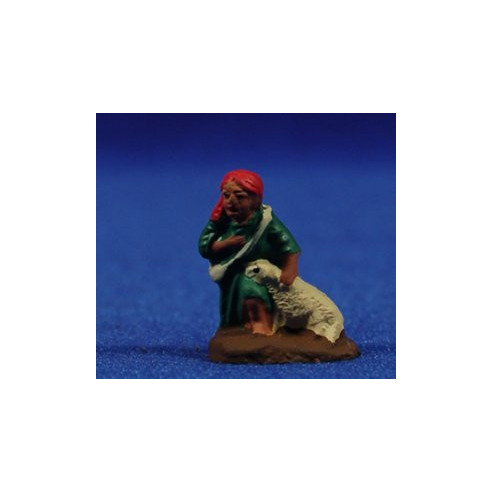 Pastore adorazione con pecora 3 cm dipinte terracotta Fabregat