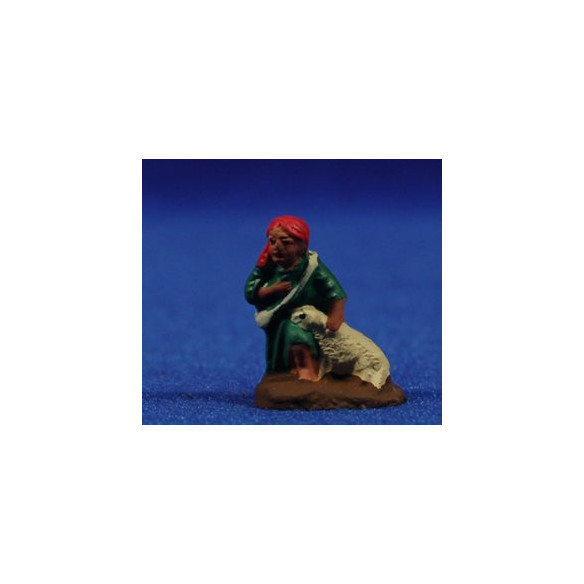 Pastore adorazione con pecora 3 cm dipinte terracotta Fabregat