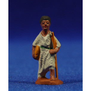 Shepherd on road 3 cm clay painted Fabregat
