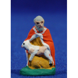 Shepherd addoring 3 cm clay painted