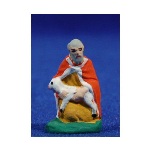 Shepherd addoring 3 cm clay painted