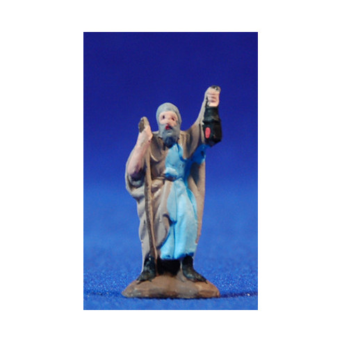 Pastore con lampada 3 cm dipinte fango