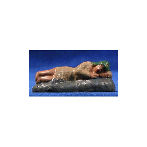 Shepherd lying 5 cm clay painted