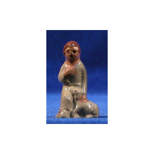 Pastore adorando con agnello 5 cm terracotta dipinte
