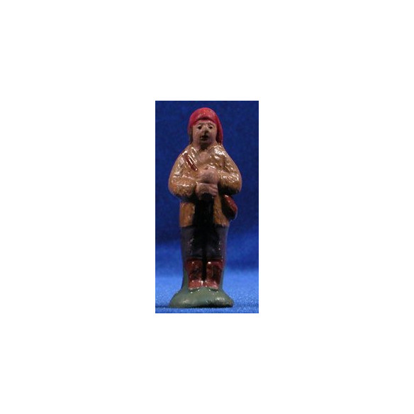 Pastore con tascapane 7 cm terracotta dipinte