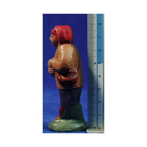 Pastore con tascapane 7 cm terracotta dipinte