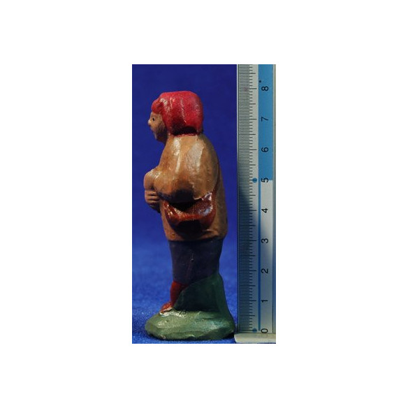 Pastore con tascapane 7 cm terracotta dipinte