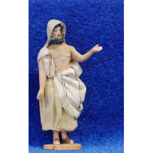 Shepherd walking 4 cm clay painted De Francesco