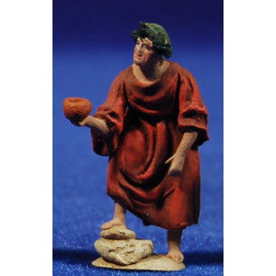 Pastore con vasetto 4 cm terracotta dipinte De Francesco