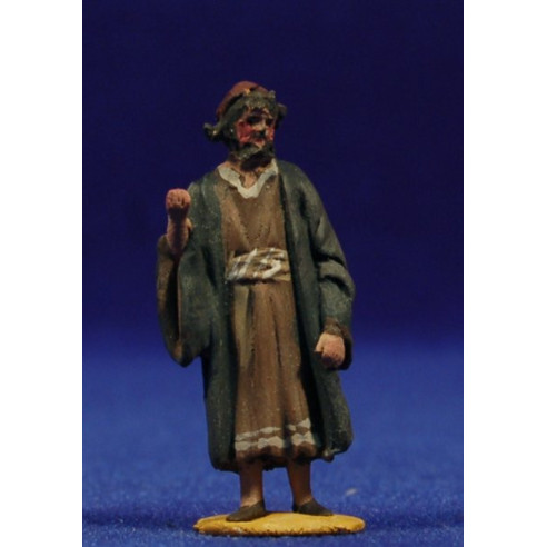 Shepherd alone 4 cm clay painted De Francesco