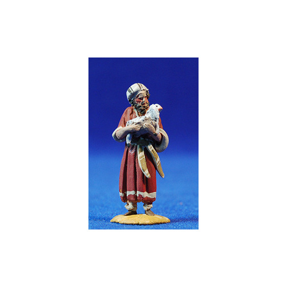 Pastor cordero brazos 4 cm barro pintado De Francesco