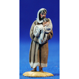 Pastore con bambino 4 cm terracotta dipinte De Francesco