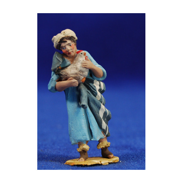 Pastor gallina brazos 4 cm barro pintado De Francesco