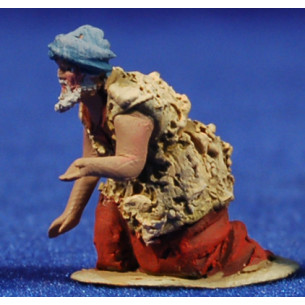 Shepherd addoring 4 cm clay painted De Francesco