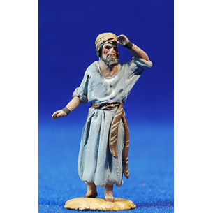 Shepherd looking 4 cm clay painted De Francesco