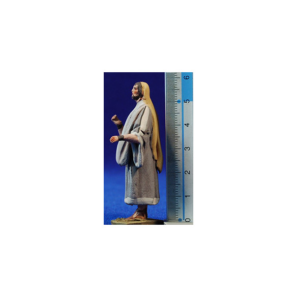 Pastor manos levantadas 5,5 cm barro pintado De Francesco
