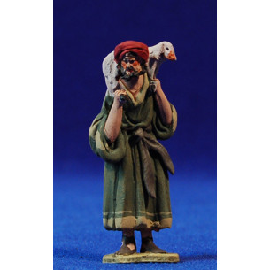 Pastor cordero hombros 5,5 cm barro pintado De Francesco
