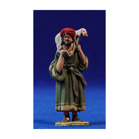 Pastor cordero hombros 5,5 cm barro pintado De Francesco