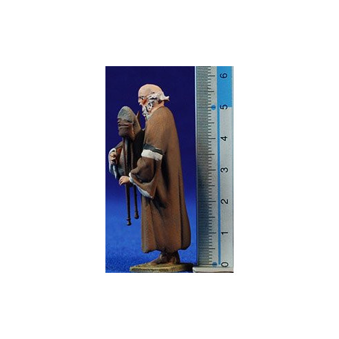 Pastor músic amb sac de gemecs 5,5 cm fang pintat De Francesco