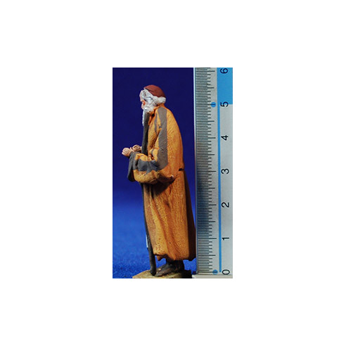 Pastor viejo 5,5 cm barro pintado De Francesco
